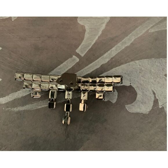 Vintage Rhinestone Collar brooch, in Silver tone, Unmarked - Picture 4 of 4